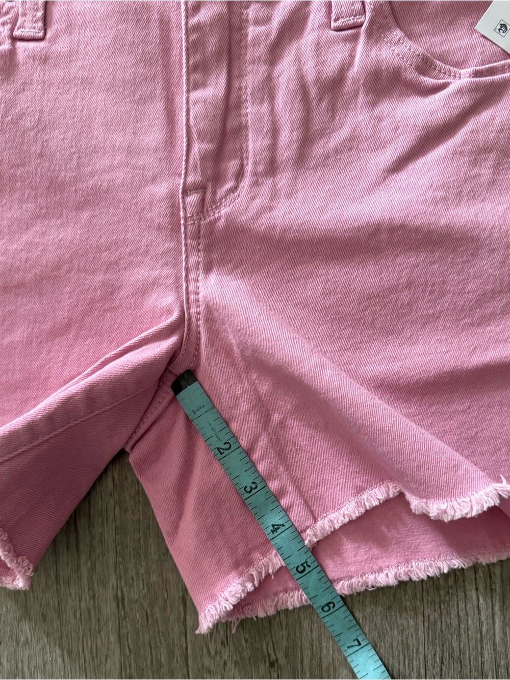 Seven7 Pink Frayed Denim Shorts - Picture 7 of 9